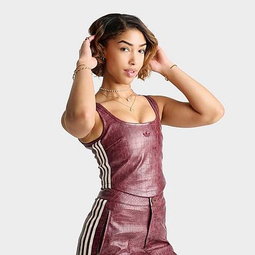 Women's Originals Croc Pleather Corset Top in Maroon