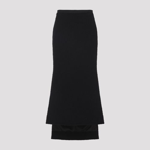 Asymmetric Straight-fit Virgin Wool Skirt