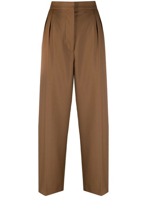 Tailored wide-leg trousers - Brown