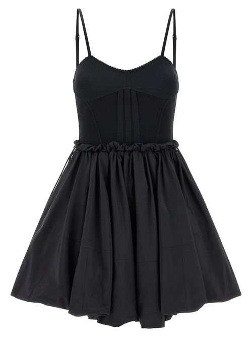Bustier Taffeta Dress — Black