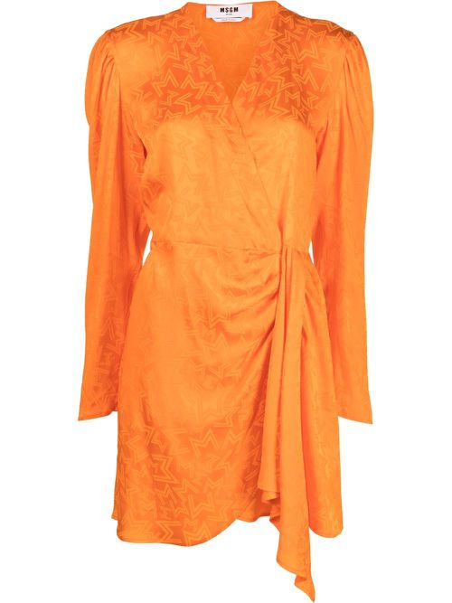 Monogram-print mini dress - Orange