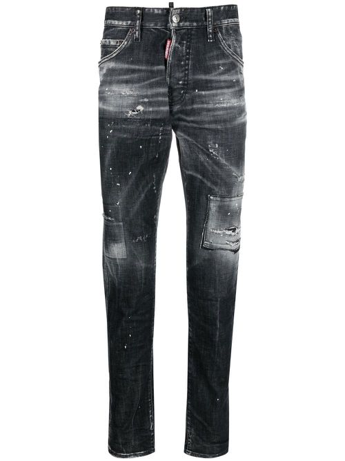 1964 distressed slim-cut jeans - Grey