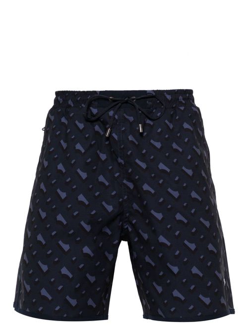 Geometric-print swim shorts - Blue