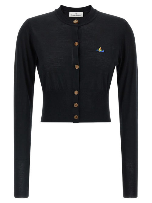 Bea Cropped Cardigan — Black