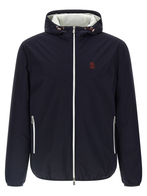 Water-Repellent Polyamide Shell Jacket — Navy