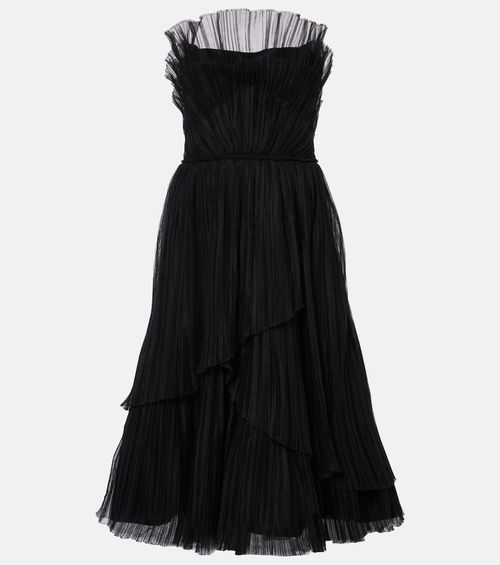 Dorea plissé tiered cocktail dress