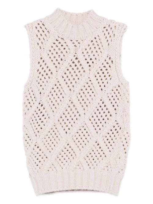 Cable-Knit Tank Top — Cream