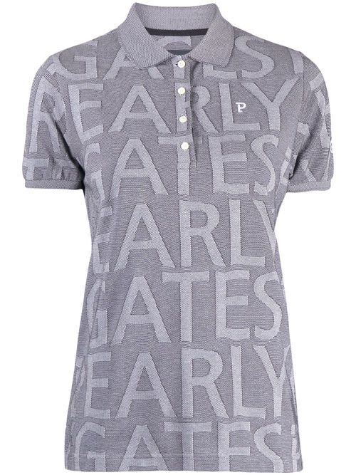 Logo-jacquard polo shirt - Black