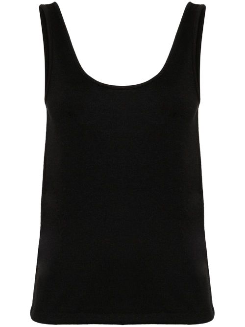 Sleeveless knitted top - Black