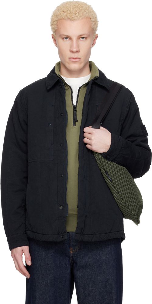 Navy 4100038 Cotton Linen Quilted-TC Ghost Jacket