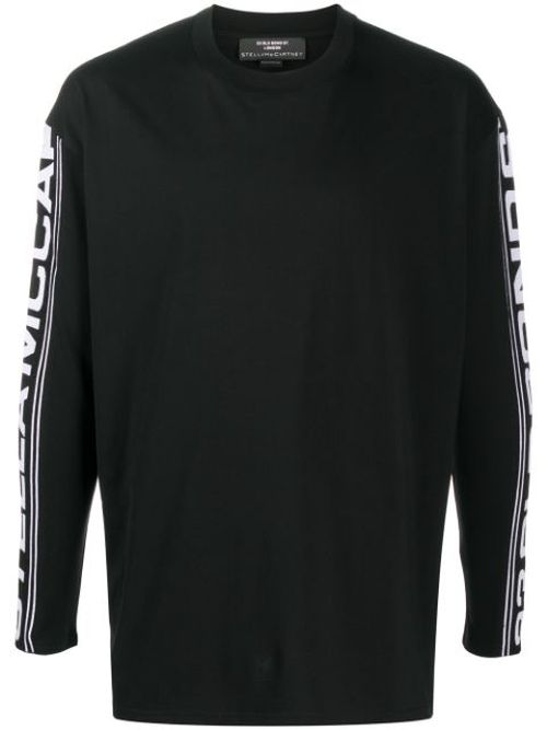 Logo sleeve round neck top
