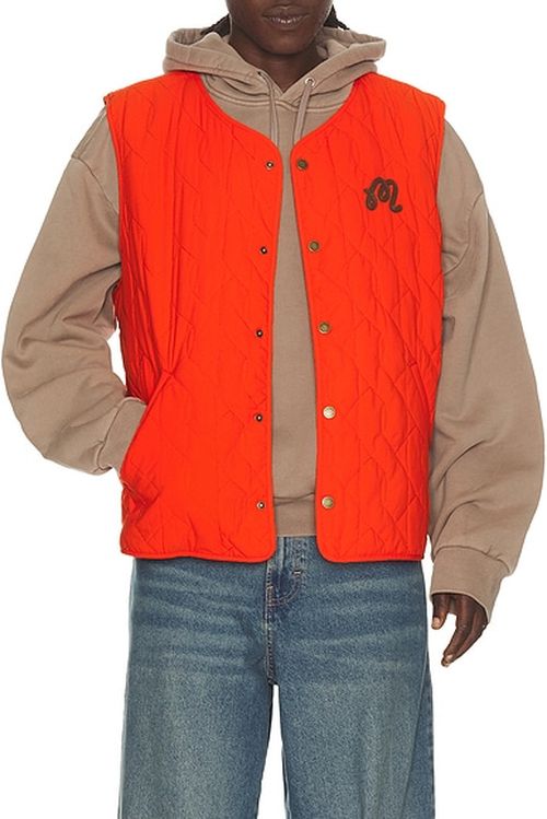 Malbon Vincenzo Vest in Grenadine Red - Red. XL/1X also in S