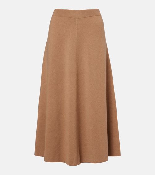 Wool and cashmere midi skirt