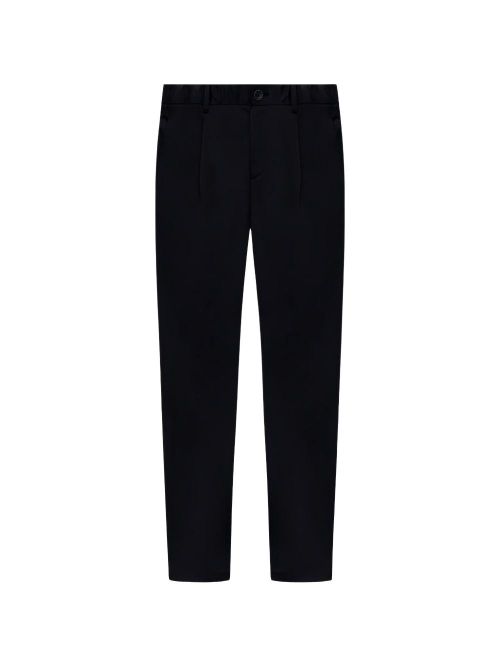 Pleated Regular-Fit Trousers — Black