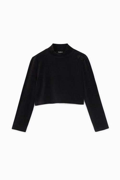 Plush sweatshirt high neck