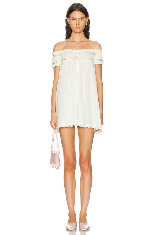 LPA Cassia Mini Dress in Cream - Cream. XS also in