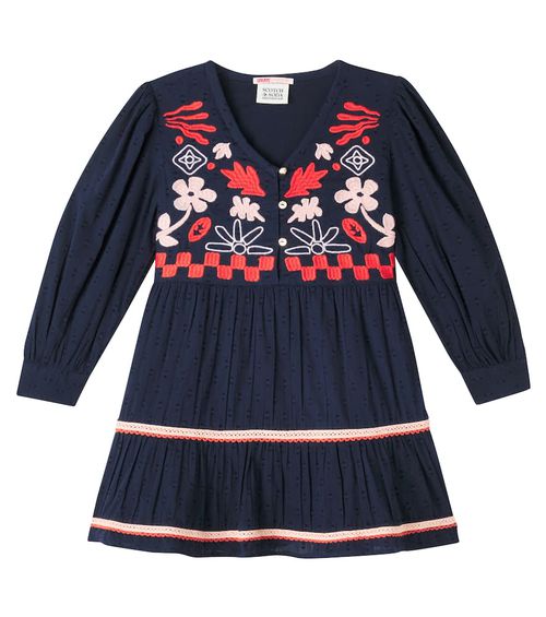 Clip embroidered cotton dress