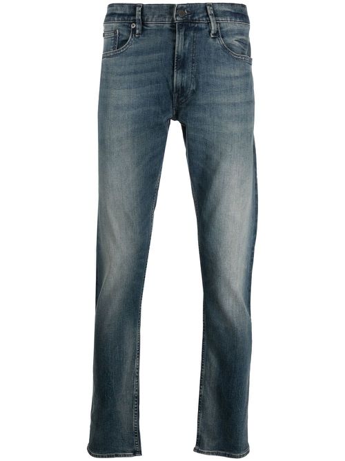 Stonewashed slim-cut jeans - Blue