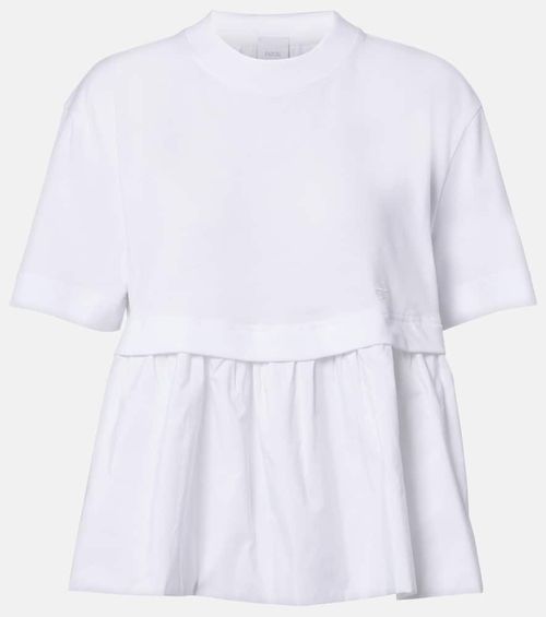 Cotton jersey and faille T-shirt