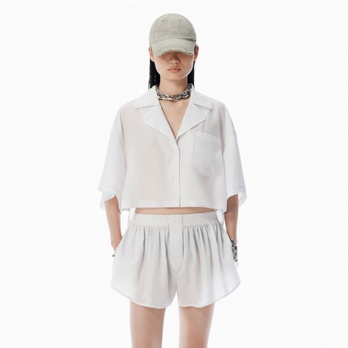 Women's Black & White Pajama-Style Shirt