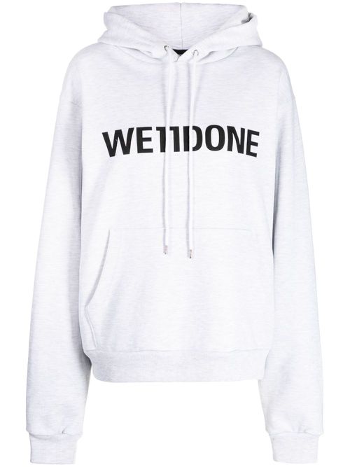 Logo-print drawstring hoodie - Grey