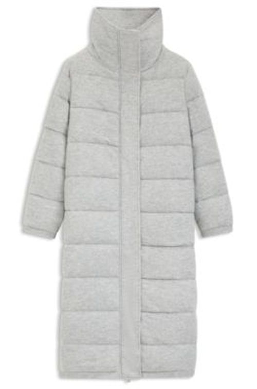 BOSS Padded coat in virgin wool and cashmere - Light Grey Women's All Clothing