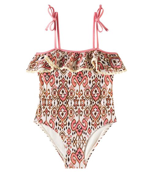 Zimmermann Kids Wylie ruffled printed swimsuit