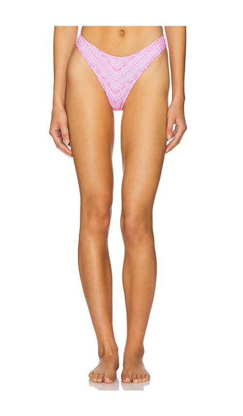 Kulani Kinis High Leg Vintage Bikini Bottom in Pink. -  XS also in L