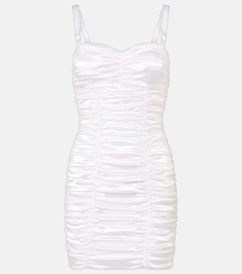 Ruched satin minidress