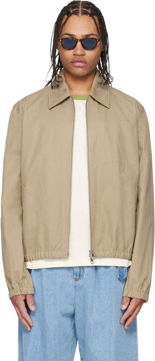 Beige Cotton 'Ami De Coeur' Zipped Jacket