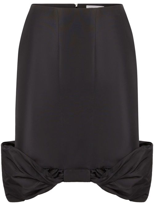Bow detailed midi-skirt - Black