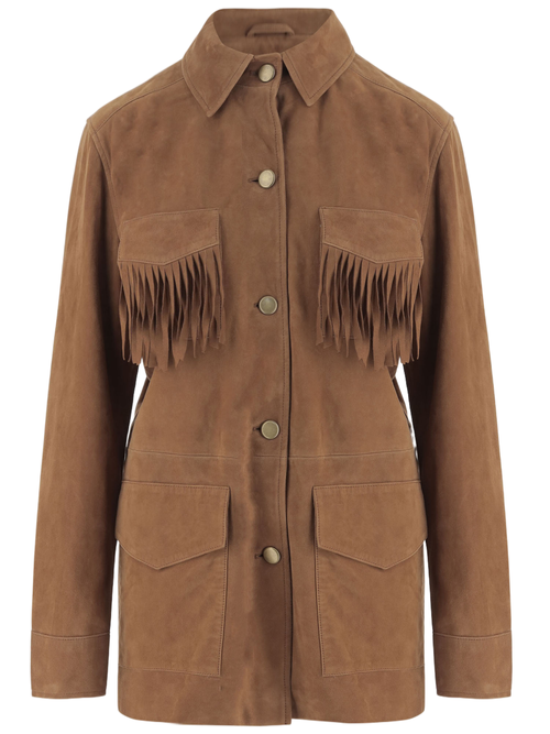 Caramel Suede Fringed Jacket