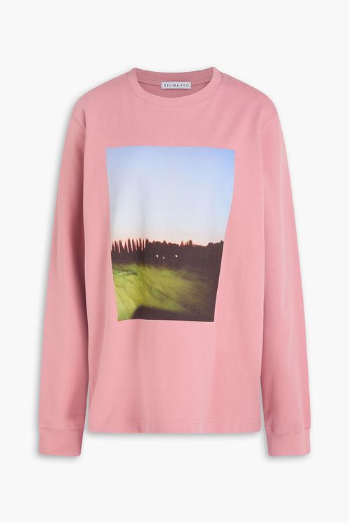 Kieran printed French cotton-blend terry sweatshirt - Pink - XL
