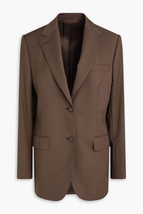Giovanni herringbone wool blazer - Brown - FR 36