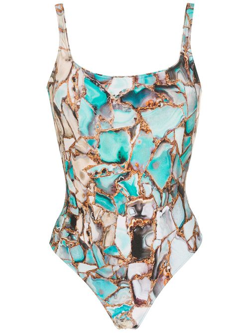 Lygia & Nanny Hapuna gemstone-print swimsuit - Blue