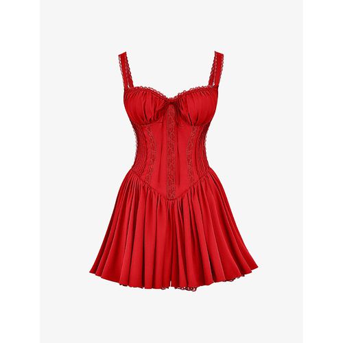 Womens Cherry Pietra Corseted Cotton-blend Mini Dress