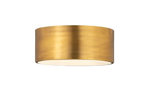 Harley 2-Light Flush Mount Ceiling Light In Rubbed Bra