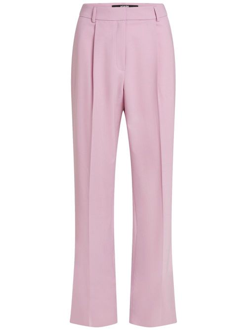 High-waist straight-leg tailored trousers - Pink