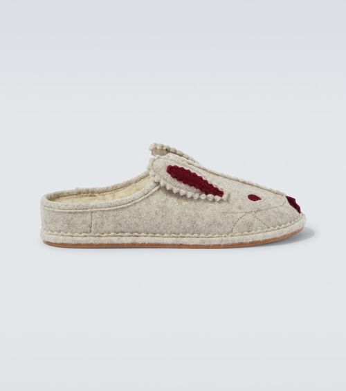 Wool-blend slippers
