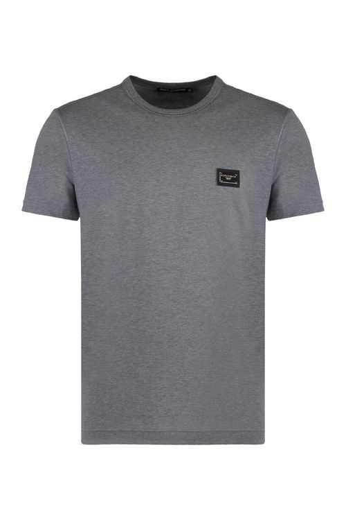 Cotton T-shirt with Branded Tag for Men
