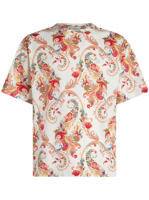 Paisley-print cotton T-shirt - White
