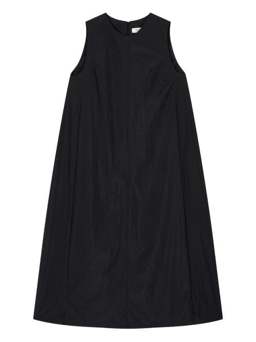 Sleeveless A-line midi dress - Black
