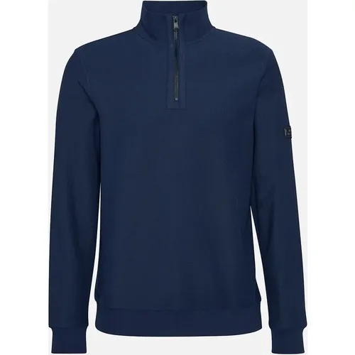 Men's Barbour International Samuel Half Zip Sweatshirt Navy - Blue - Size: SIZE 2xl