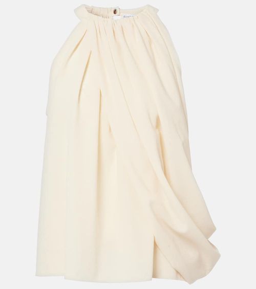 Draped wool-blend top