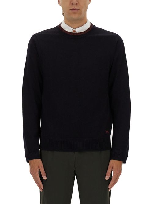 Embroidered Logo Merino Wool Shirt
