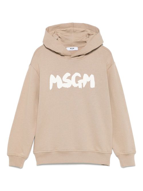 Logo-print hoodie - Neutrals