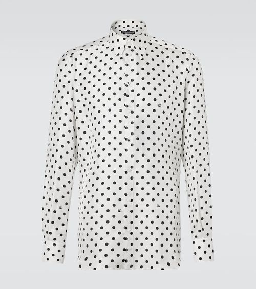 Polka-dot silk shirt