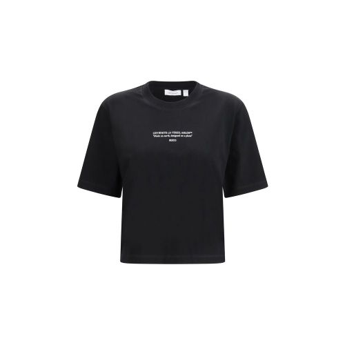 Logo-Text Cotton T-Shirt — Black