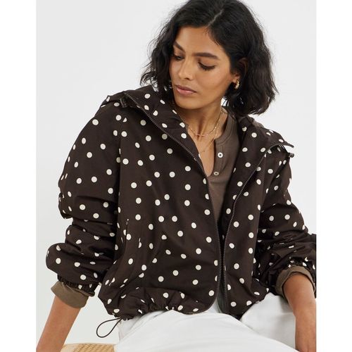 Chocolate Polka Dot Hooded Wind Breaker