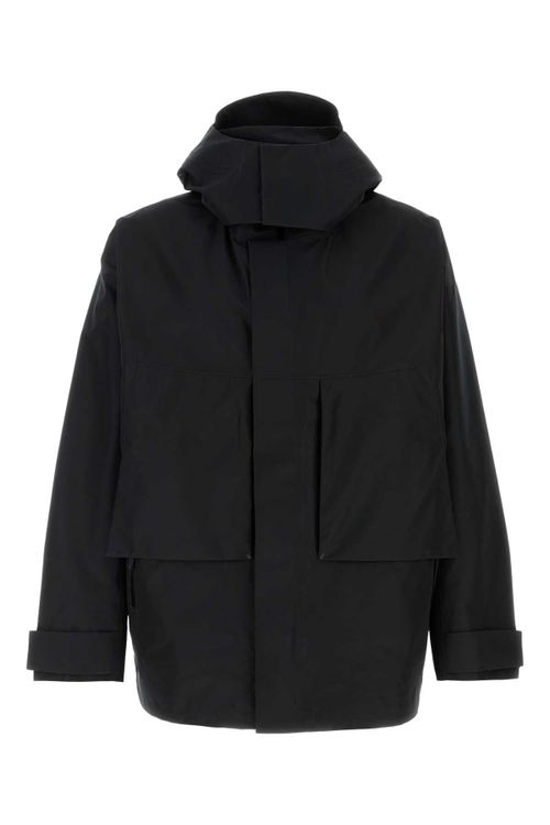 Hooded Polyester Jacket — Black